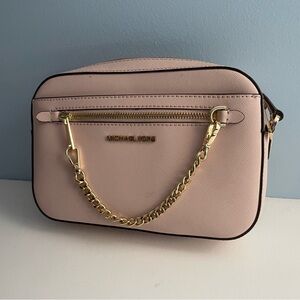 Michael Kors Pink Crossbody Bag with Gold Hardware